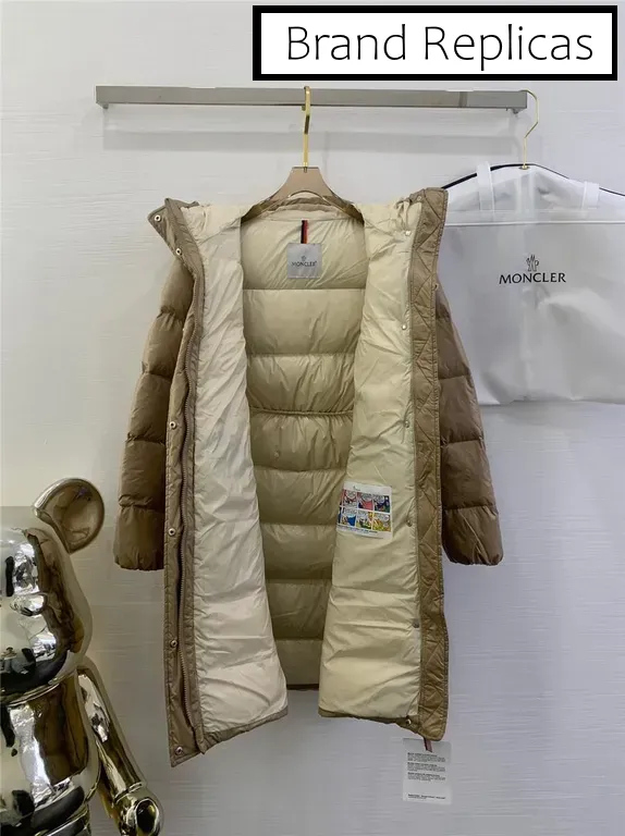 Moncler waist hooded long down jacket